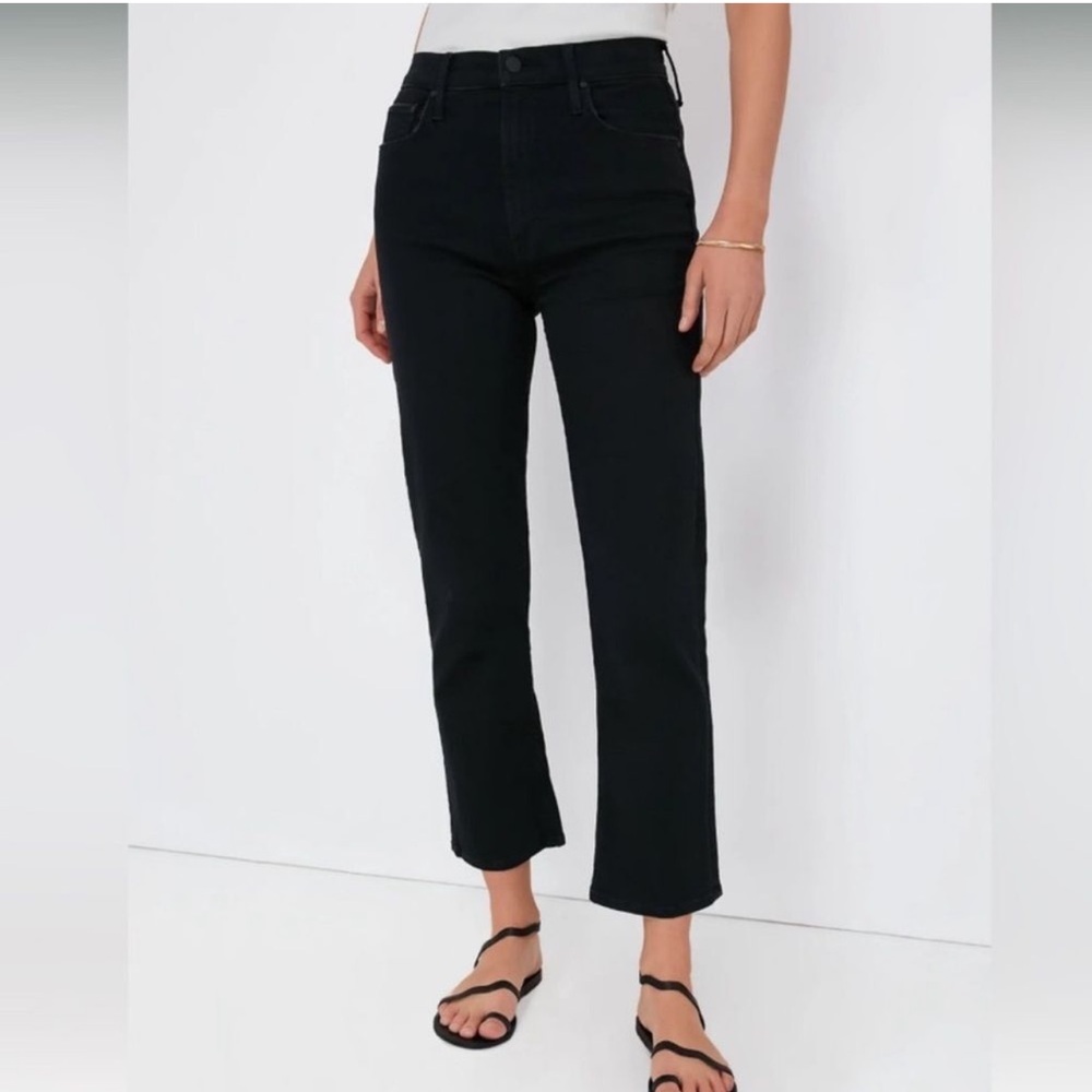 MOTHER the high waisted rider ankle jeans in not guilty black 10304-180